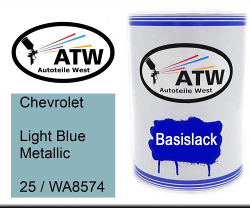 Chevrolet, Light Blue Metallic, 25 / WA8574: 500ml Lackdose, von ATW Autoteile West.